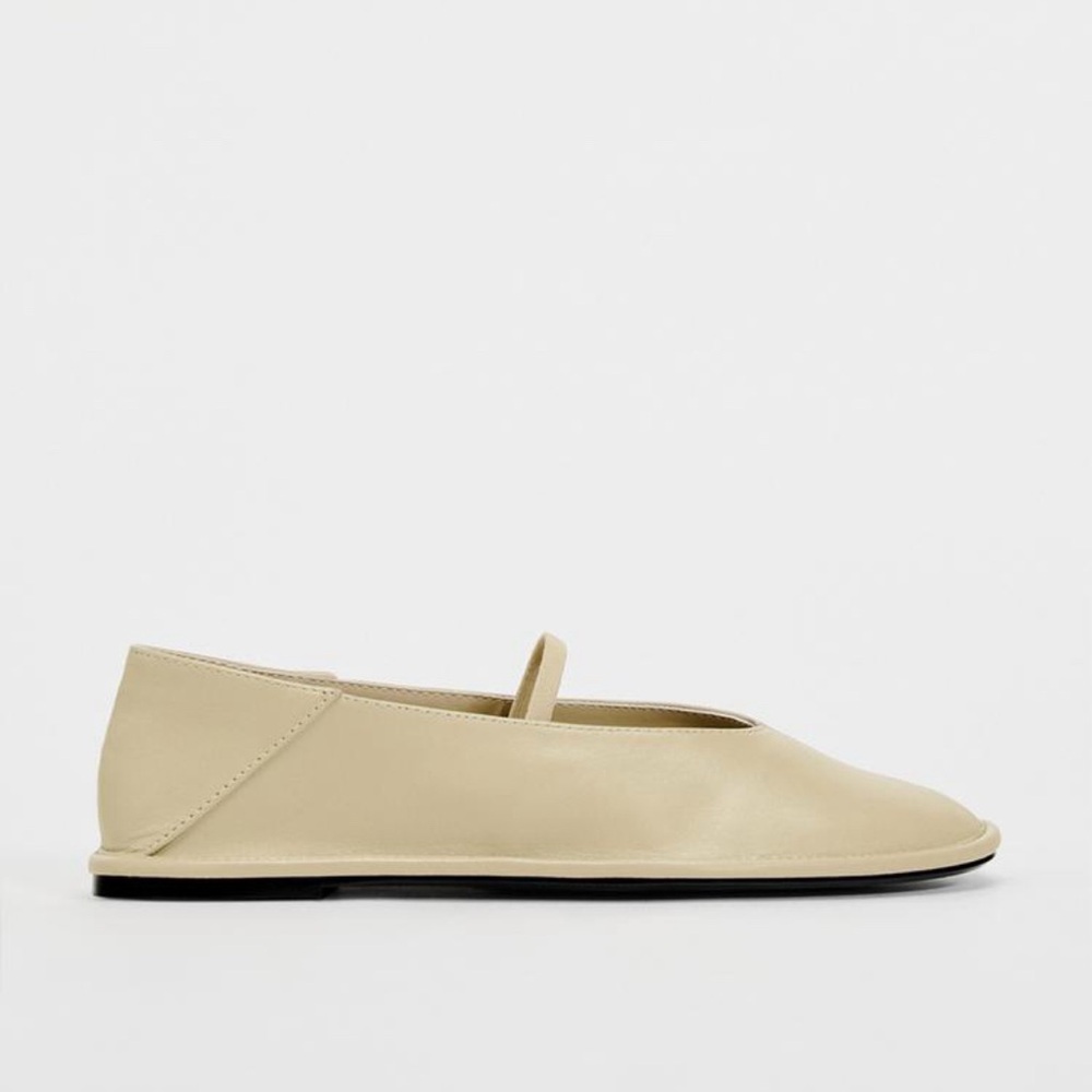 New with Tags Leather Ballet Flats Zara